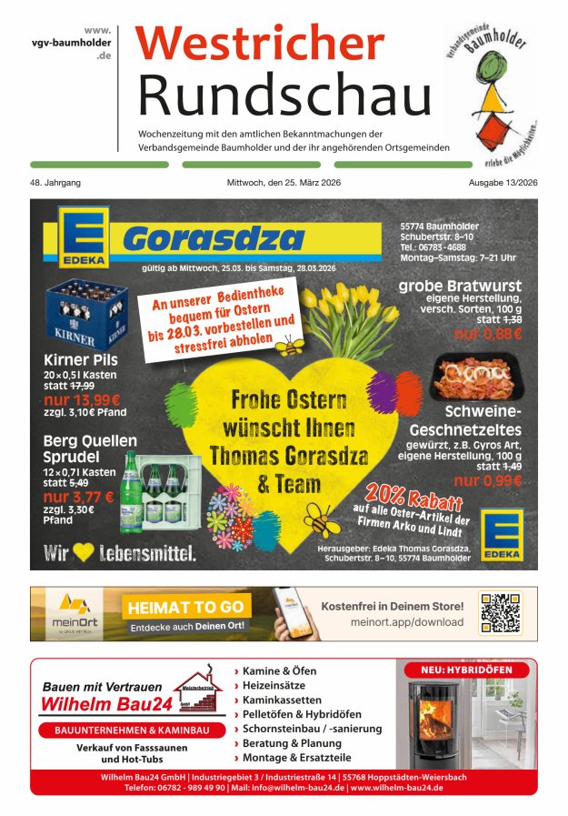 Westricher Rundschau VG Baumholder Titelblatt 13/2026