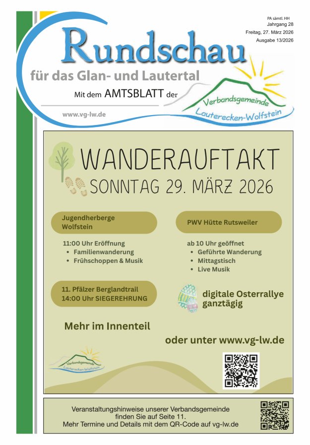 Rundschau für das Glan- und Lautertal Titelblatt 13/2026