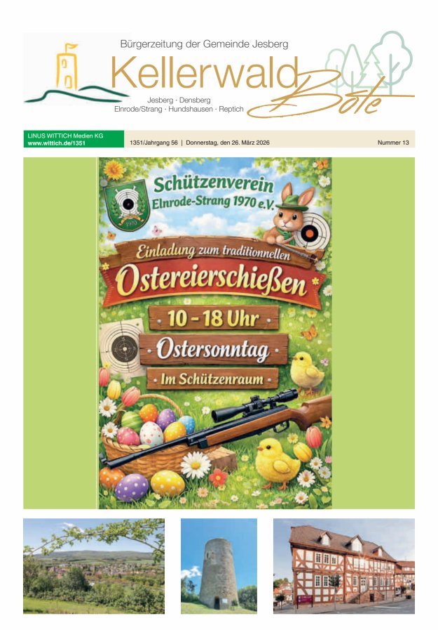 Kellerwaldbote - Bürgerzeitung der Gemeinde Jesberg Titelblatt 13/2026
