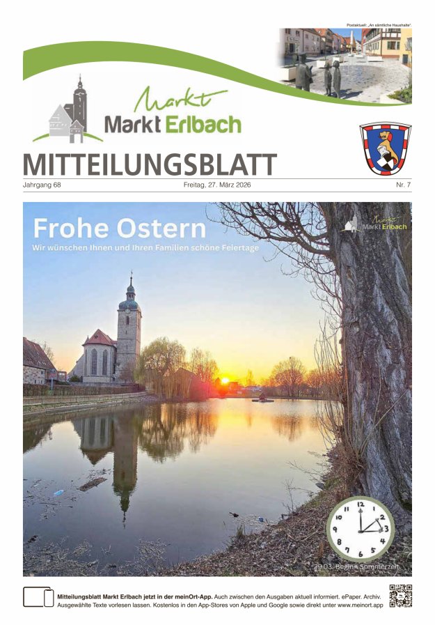 Mitteilungsblatt Markt Erlbach Titelblatt 07/2026