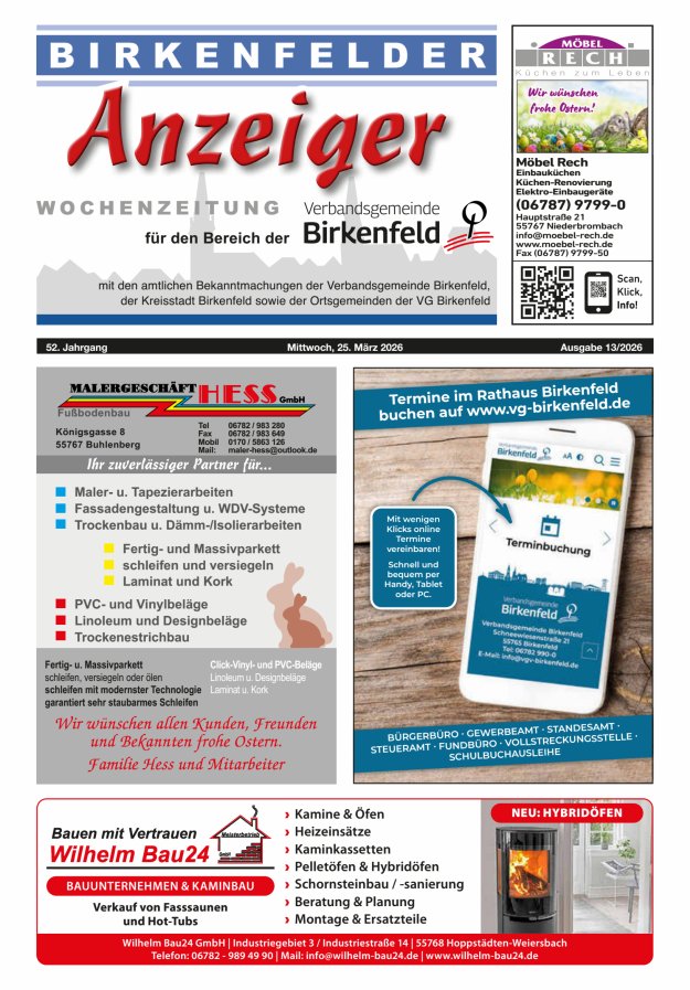 Birkenfelder Anzeiger Titelblatt 13/2026