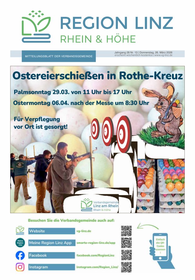 Unsere Verbandsgemeinde Linz am Rhein Titelblatt 13/2026