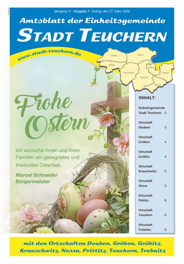Amtsblatt der Einheitsgemeinde Stadt Teuchern Titelblatt 07/2026