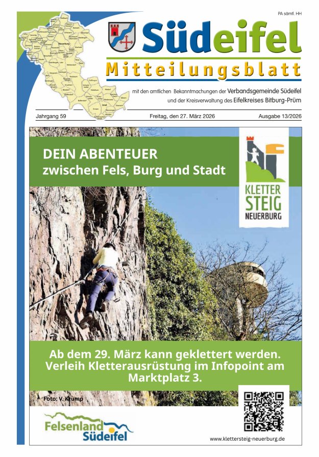 Mitteilungsblatt Südeifel Titelblatt 13/2026