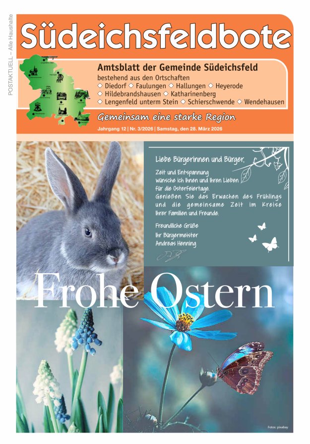 Amtsblatt der Gemeinde Südeichsfeld Titelblatt 03/2026