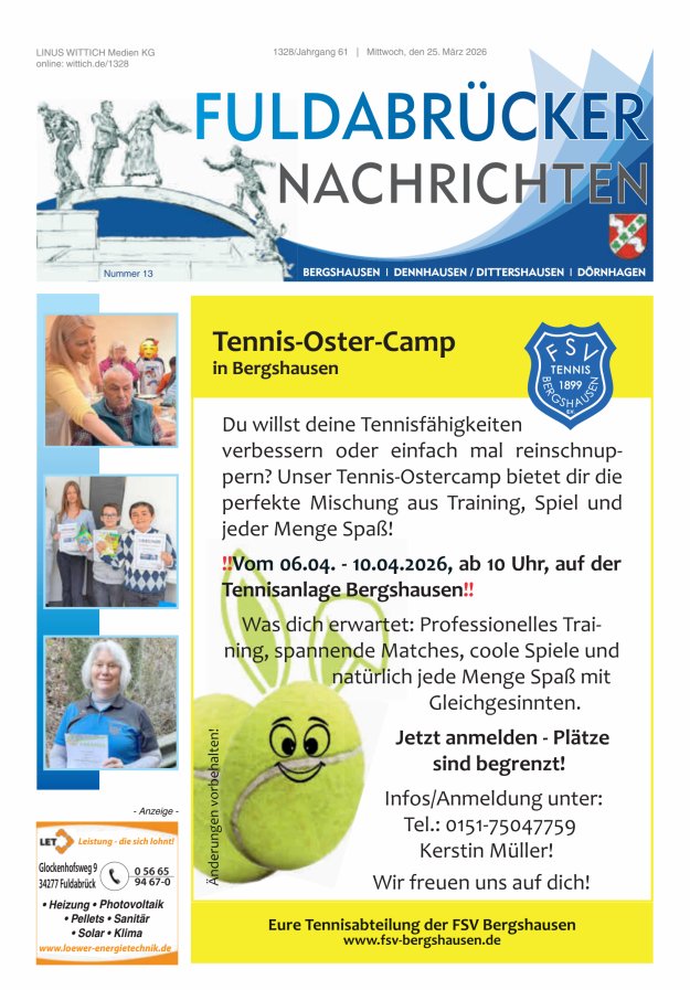 Fuldabrücker Nachrichten Titelblatt 13/2026