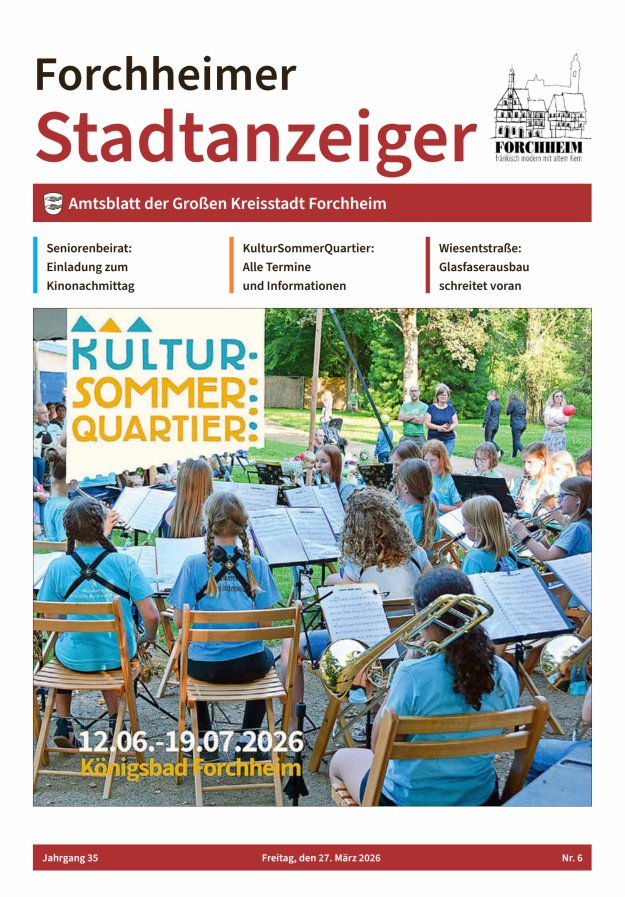Forchheimer Stadtanzeiger Titelblatt 06/2026