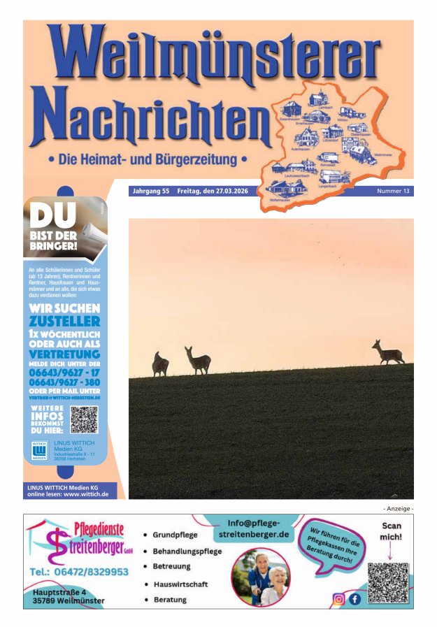 Weilmünsterer Nachrichten Titelblatt 13/2026