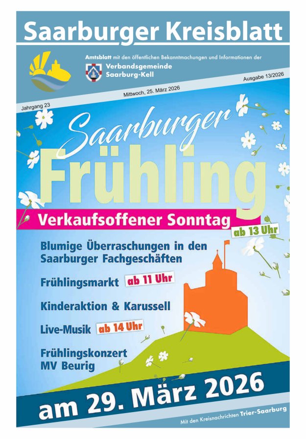 Saarburger Kreisblatt Titelblatt 13/2026