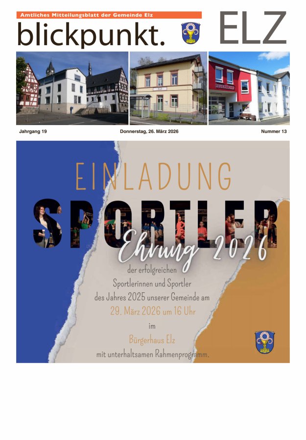 Blickpunkt Elz Titelblatt 13/2026