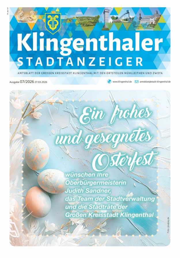 Klingenthaler Stadtanzeiger  Titelblatt 07/2026