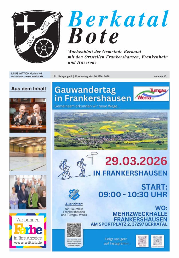 Berkatal Bote Titelblatt 13/2026
