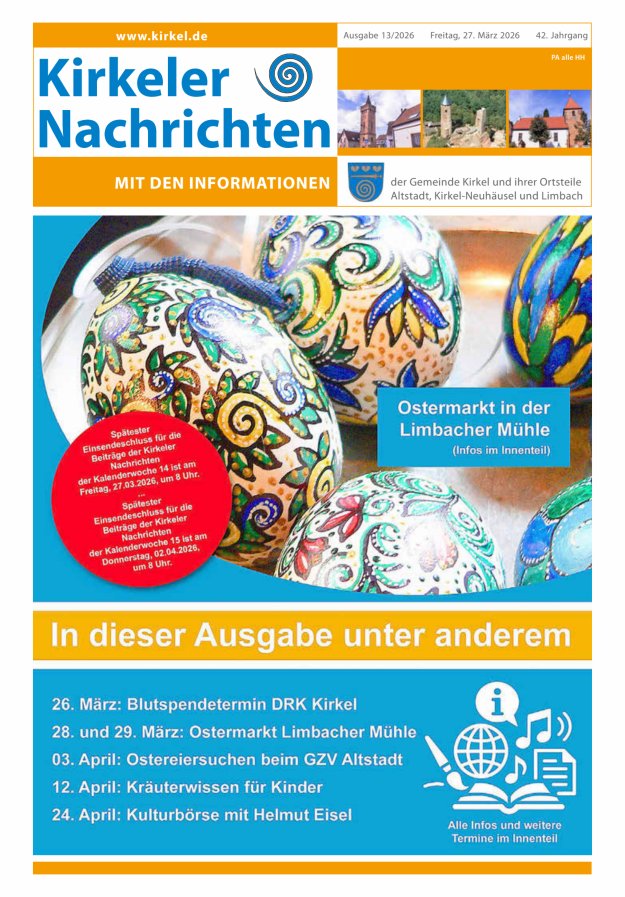 Kirkeler Nachrichten Titelblatt 13/2026