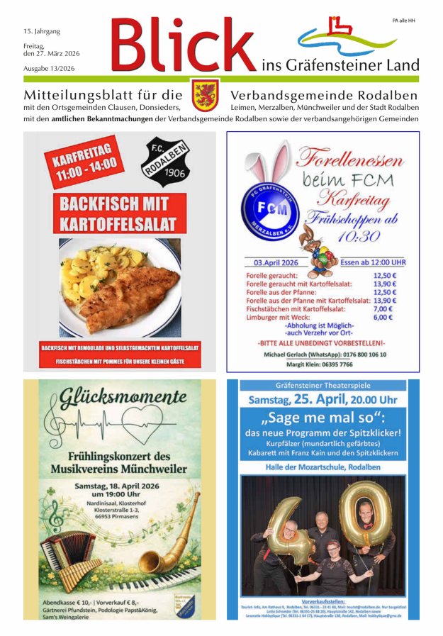 Blick ins Gräfensteiner Land VG Rodalben Titelblatt 13/2026