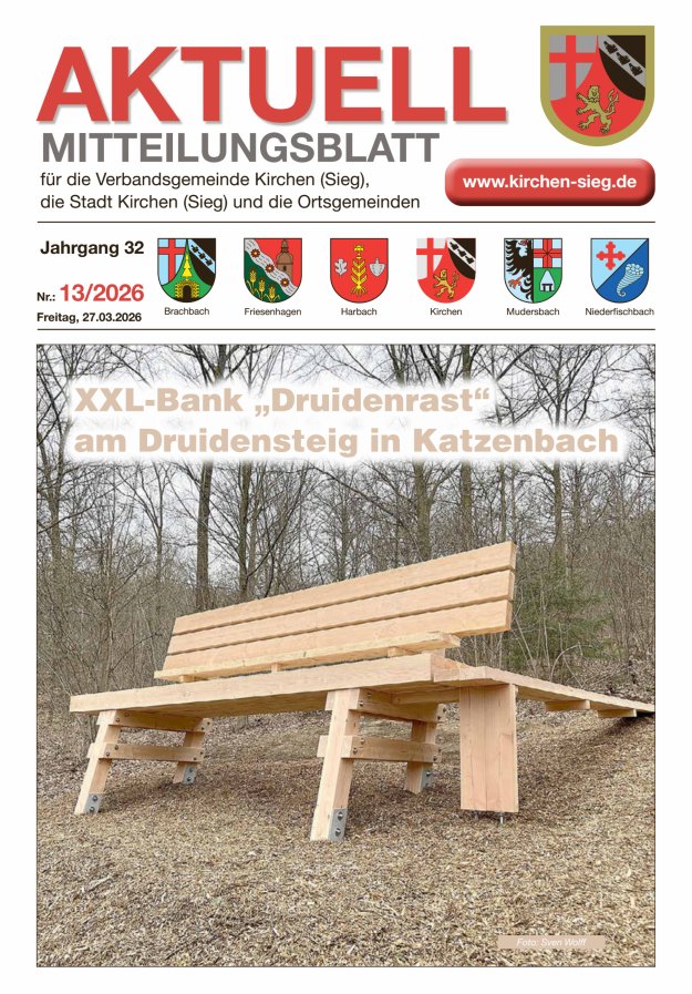 Aktuell - Mitteilungsblatt für die VG Kirchen (Sieg) Titelblatt 13/2026