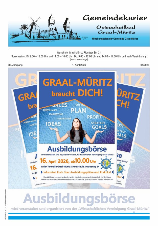 Gemeindekurier Ostseeheilbad Graal-Müritz Titelblatt 04/2026