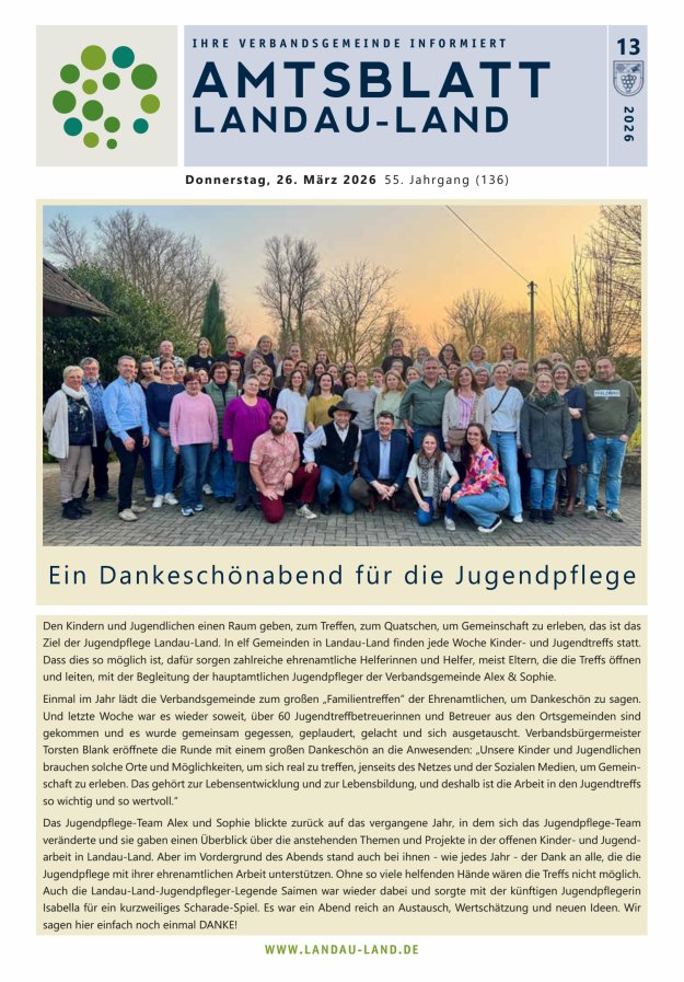 Amtsblatt VG Landau-Land Titelblatt 13/2026