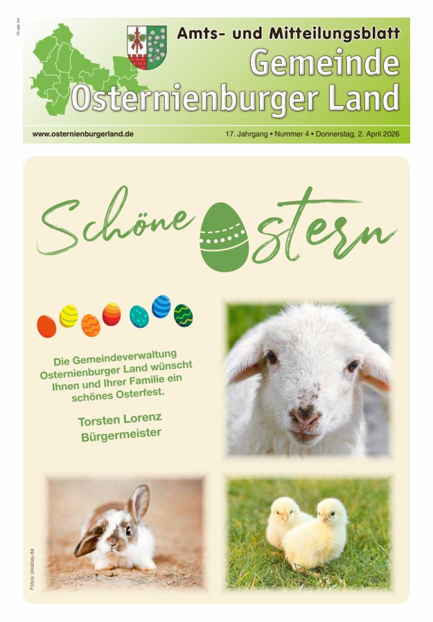 Gemeinde Osternienburger Land – Amts- und Mitteilungsblatt Titelblatt 04/2026