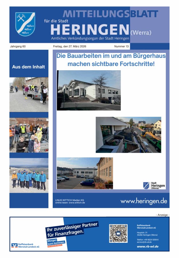 Mitteilungsblatt Heringen Titelblatt 13/2026