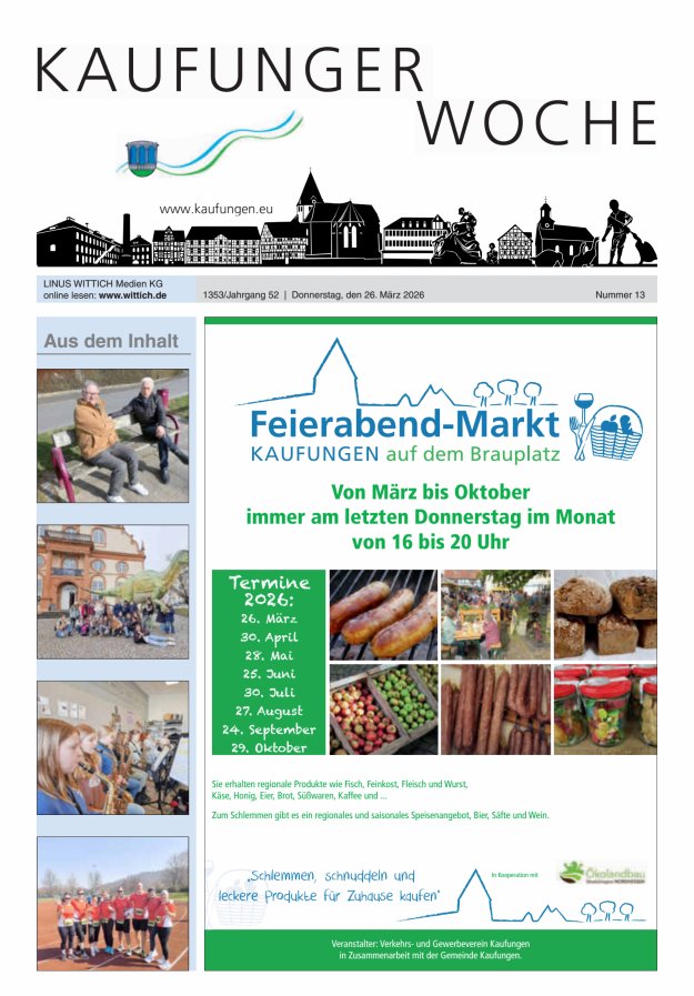 Kaufunger Woche Titelblatt 13/2026
