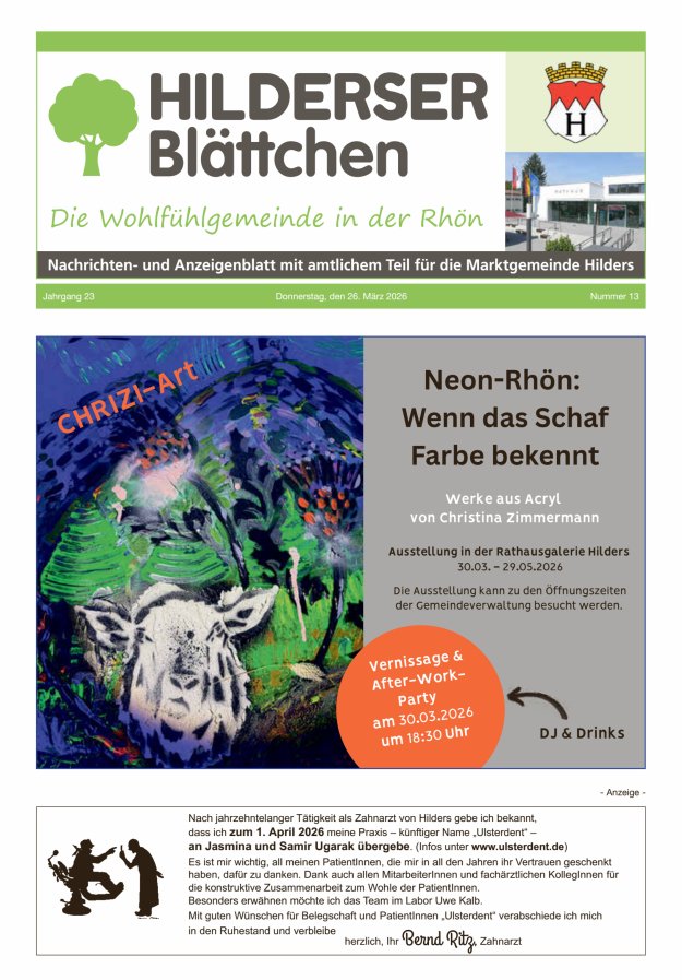 Hilderser Blättchen Titelblatt 13/2026