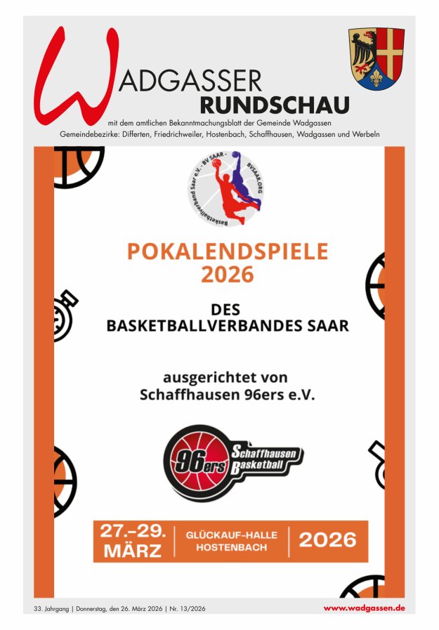 Wadgasser Rundschau Titelblatt 13/2026