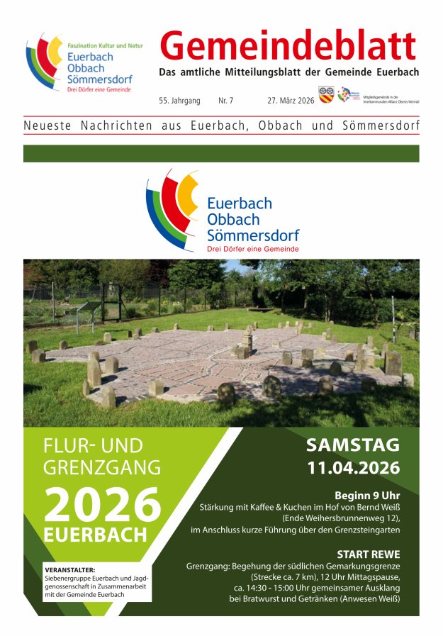 Gemeindeblatt der Gemeinde Euerbach Titelblatt 07/2026