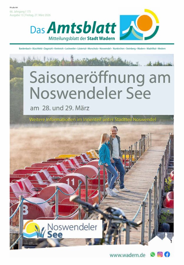 Stadt Wadern Titelblatt 13/2026