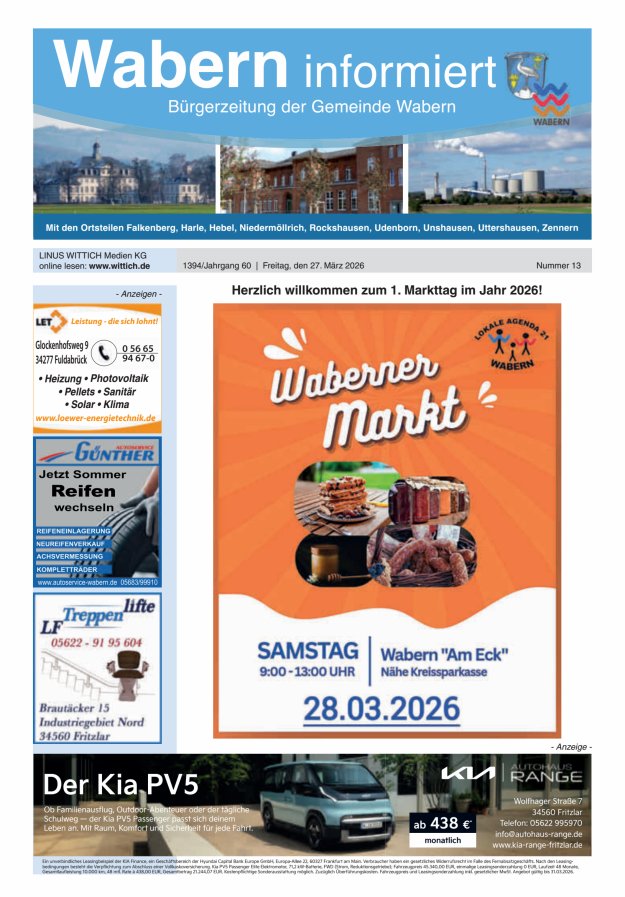 Wabern informiert Titelblatt 13/2026