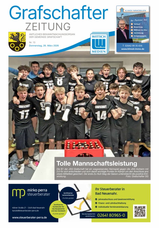 Grafschafter Zeitung Titelblatt 13/2026