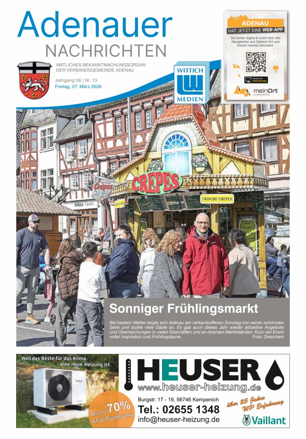 Adenauer Nachrichten Titelblatt 13/2026