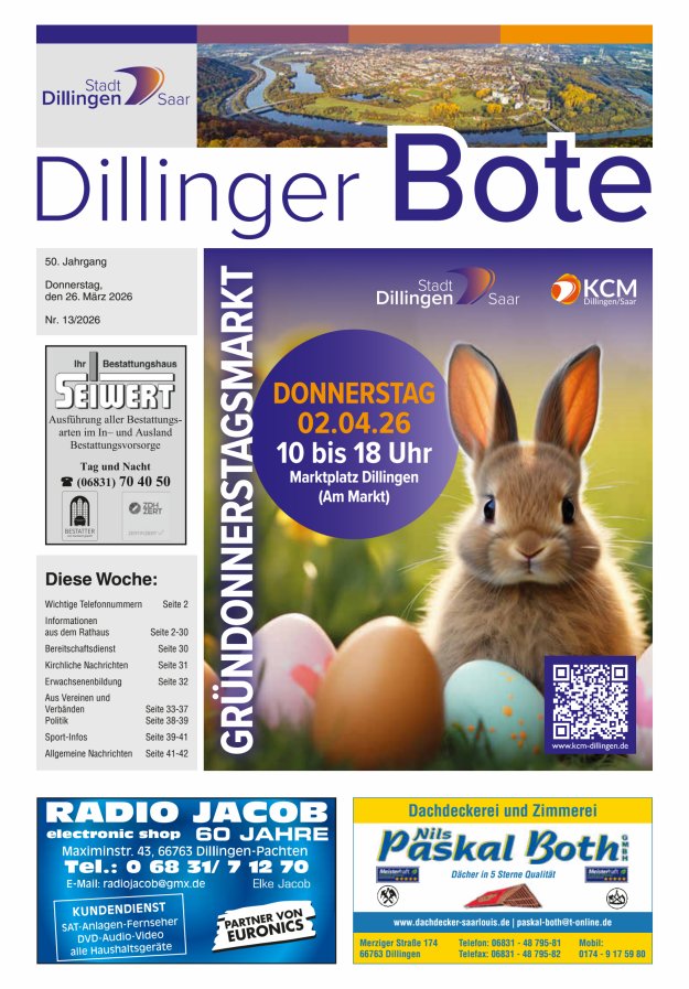 Dillinger Bote Titelblatt 13/2026