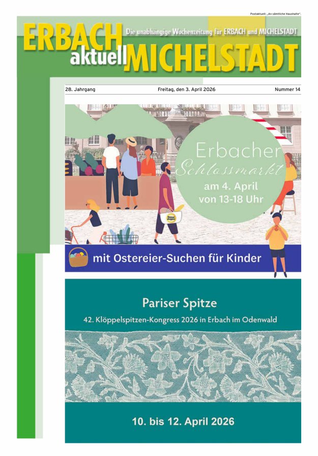 Erbach-Michelstadt aktuell Titelblatt 14/2026