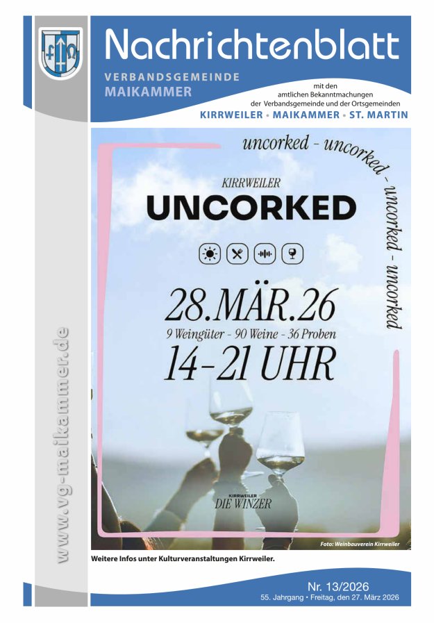 Nachrichtenblatt VG Maikammer Titelblatt 13/2026