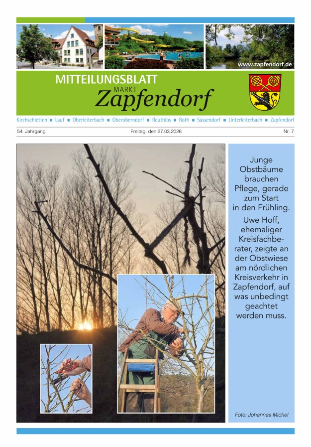 Mitteilungsblatt Markt Zapfendorf Titelblatt 07/2026
