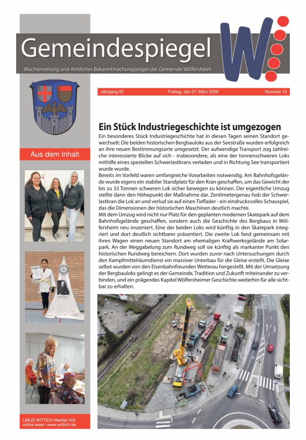 Der Gemeindespiegel Titelblatt 13/2026