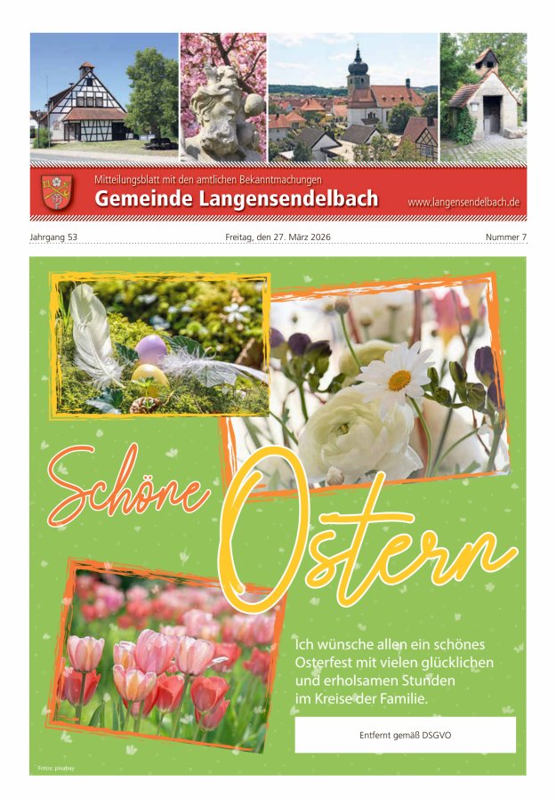 Mitteilungsblatt - Gemeinde Langensendelbach Titelblatt 07/2026
