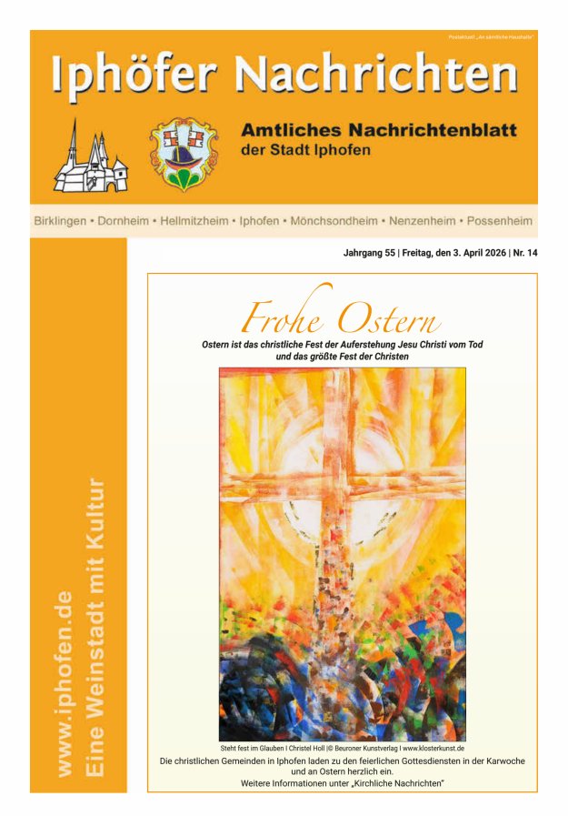 Iphöfer Nachrichten Titelblatt 14/2026