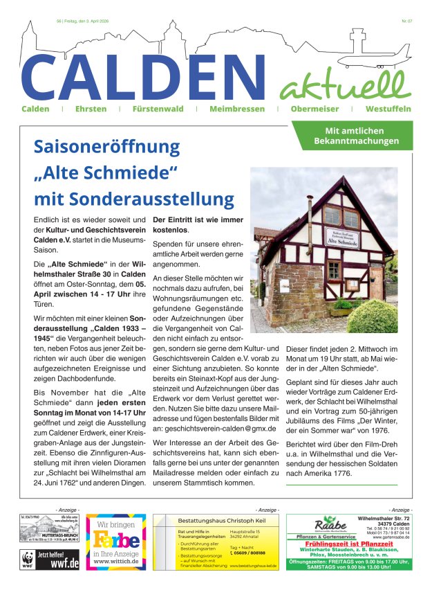 Calden aktuell Titelblatt 07/2026