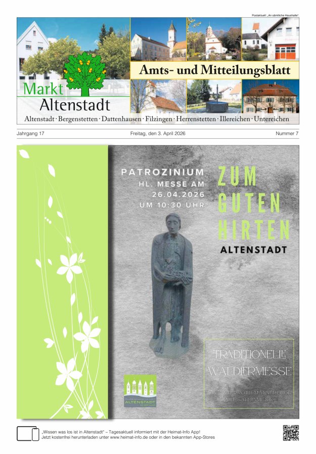 Amts- und Mitteilungsblatt des Marktes Altenstadt Titelblatt 07/2026