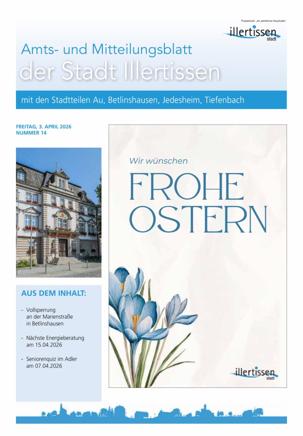Amts- und Mitteilungsblatt Stadt Illertissen Titelblatt 14/2026