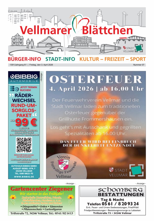 Vellmarer Blättchen Titelblatt 07/2026