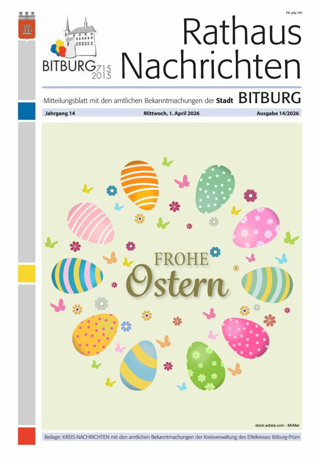 Rathaus-Nachrichten Bitburg Titelblatt 14/2026