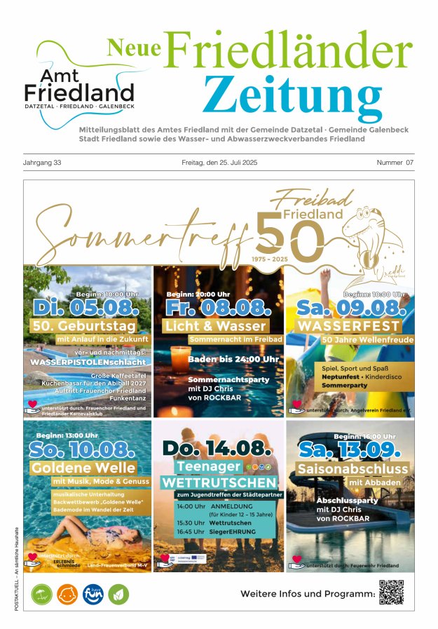 Neue Friedländer Zeitung Titelblatt 07/2025