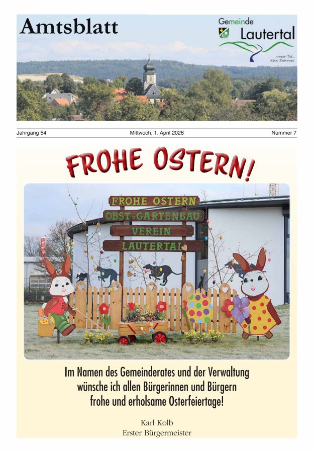 Amtsblatt der Gemeinde Lautertal Titelblatt 07/2026