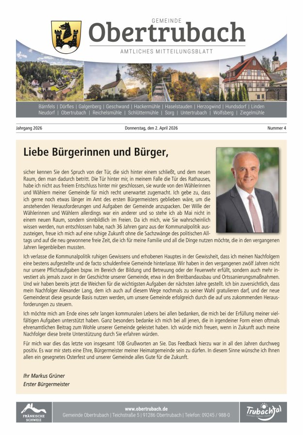 Obertrubach Titelblatt 04/2026
