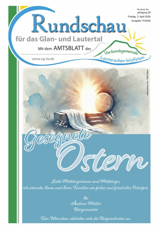 Rundschau für das Glan- und Lautertal Titelblatt 14/2026