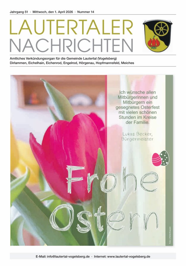 Lautertaler Nachrichten Titelblatt 14/2026