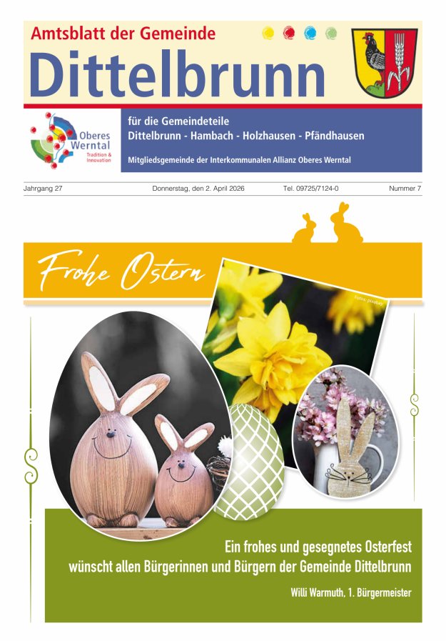 Amtsblatt der Gemeinde Dittelbrunn Titelblatt 07/2026