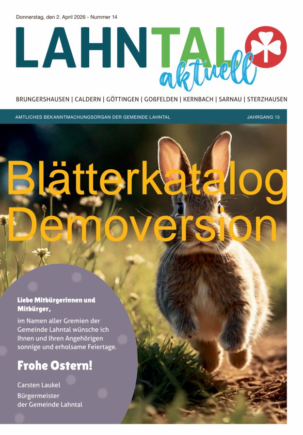 Amtliches Bekanntmachungsorgan der Gemeinde Lahntal Titelblatt 14/2026